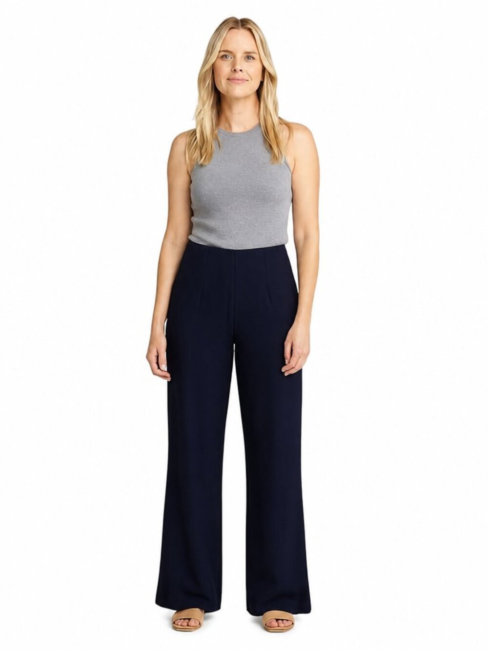 Sundays Deep Navy Cruise Pants Wide Leg Large